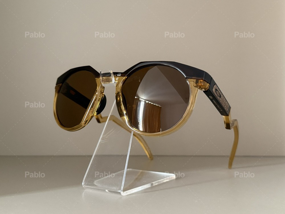 Vintage Oakley HSTN Sunglasses OO9242 Clear Brown Frame with Black Trim PRIZM