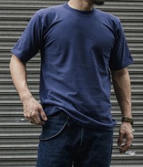 10.6 oz Reverse Weave T-Shirt – Navy L