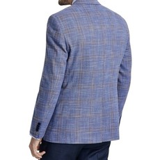 Michael Kors Mens Classic fit Sport Coat Blazer 44 R Light Blue Beige Plaid