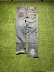 Momotaro Jeans 34×32 Selvedge Denim Made In Japan Battle Stripes Distressed Fade