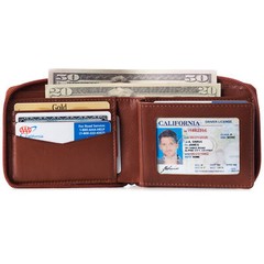 Alpine Swiss Logan Zipper Bifold Wallet | All-Around Zip Closure | 13 Card