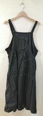 Wolf and Owl Black Linen Jumper Skirt, Flowy Fit, Chest Design, 45 in