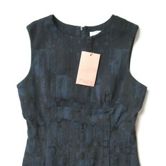 NWT MM. Lafleur The Shirley in Blue Black Brush Jacquard Sheath Dress 2 $240
