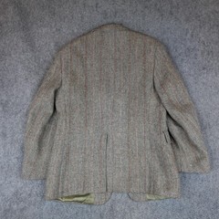 Vintage Harris Tweed Jacket Mens 38 Brown Herringbone Blazer Sport Coat USA 80s