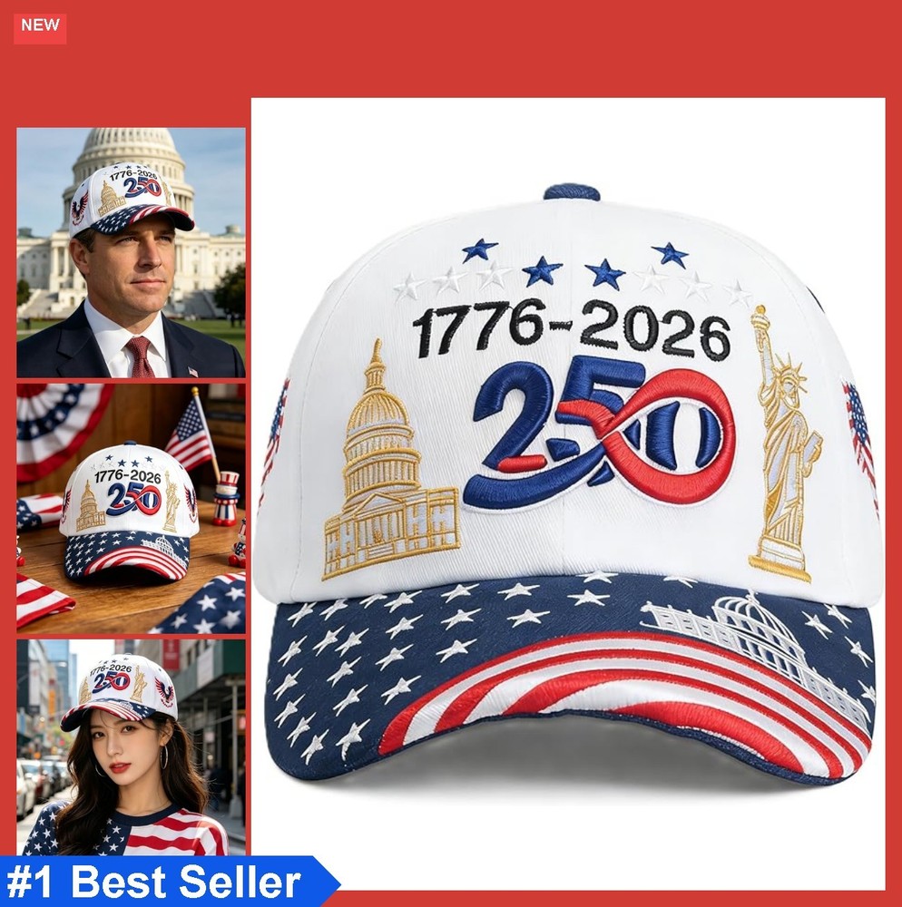250th Anniversary Baseball Cap 1776-2026 Patriotic Eagle Flag Embroidered Hat