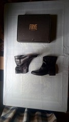 FRYE Cara Roper Short Black Leather Ankle Boots 8.5 | Style 3478320-BLK