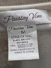 Paisley Vine Women’s M Brown Mocha Floral V-Neck Long Sleeve Ruffle Lined Tunic