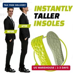 Height Increase Insoles for Men and Women (+1.37 inch) Discreet Shoe Lifts, 4D C