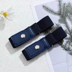 2 Pack No Buckle Elastic Belt Invisible Loop Belt for Jeans Pants*