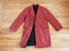 New THE AHN Womens sz L Made in Korea light red wool blend Coat