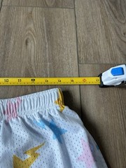 Eric Emanuel x BAPE EE Basic Shorts In White Bapesta Star/Lightning Bolt Size L