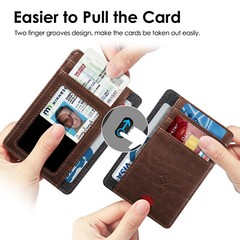 Slim Minimalist Card Wallet RFID Blocking Pocket Credit ID Card Slots Holder