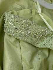 Green Formal Ball Gown Quinceañera Prom Dress Beaded Corset Back 11/12 Juniors
