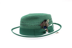 Men’s Bruno Capelo Fedora 100% Poly Braid Emerald Green/ White CV-894