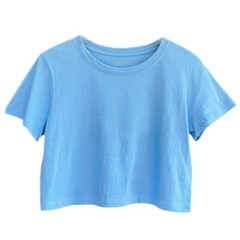 Women’s Loose Fit Crop Tops Round Neck Short Sleeve Casual 100% Cotton T-Shirts