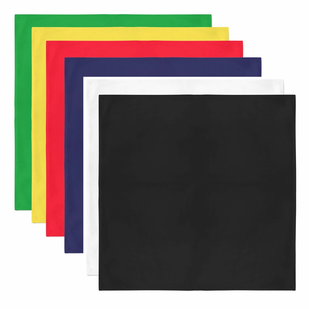 4 Pack X-Large Solid Cotton Printed Bandana – 27 x 27 inches