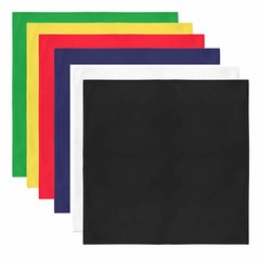 5 Extra Large Cotton Plain Bandanas 27 x 27 Inches – Party and Decoration –