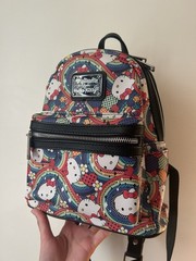Loungefly Sanrio Hello Kitty Rainbow Abstract Mini Backpack Pop Art Hearts Bag