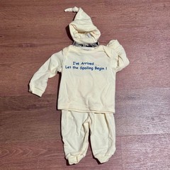 Yellow Baby Three-Piece Set including Knotted Hat – “I’ve Arrived”, 0-3M, NWT
