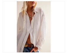 We the Free Tuxy Vibes Shirt at Free People in Optic White, Size: XS