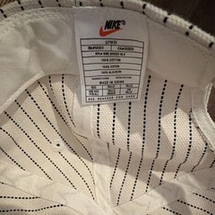 Vintage Nike White/Blue Pinstripe Baseball Cap Hat w/ “N” Logo Never Worn