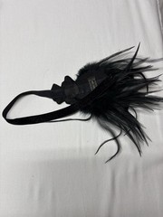 Black Sequin Fringe Midi Dress with Art Deco Beading and headpiece party costume