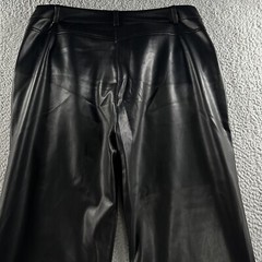 12th Tribe Womens Pants Black Size XL High Rise Wide Leg Faux Leather Cotton