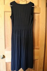 L.L. Bean M Summer Knit A-Line Sleeveless Midi Dress Black