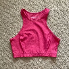 Outdoor Voices Flamingo Pink Athena Crop Top Bra Long Lines Sports Tank NWOT