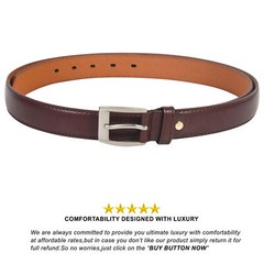 Leatherboss Genuine Leather Men Big and Tall Dress Belt Set of 2 (Black & Brown)