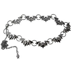 Kreepsville 666 Metal Belt Black Bats or Chrome Spiderwebs Spider Chain Hip NWT