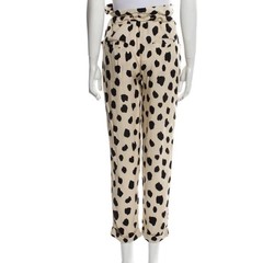 Stillwater high rise polka dot print pants tie waist light weight roll cuffs