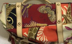 Salvatore Ferragamo Safari Animal Print Handbag in Graphic Nylon (10.6″ x 9.44″)