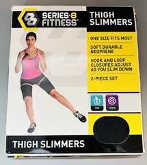 New Open Box Series 8 Fitness Thigh Slimmers Neoprene Black 2 Piece Set OSFM
