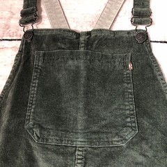 Purnell Workwear Overall Dress 8/29 Green Corduroy Bib Pocket Mini Skirt Y2k New