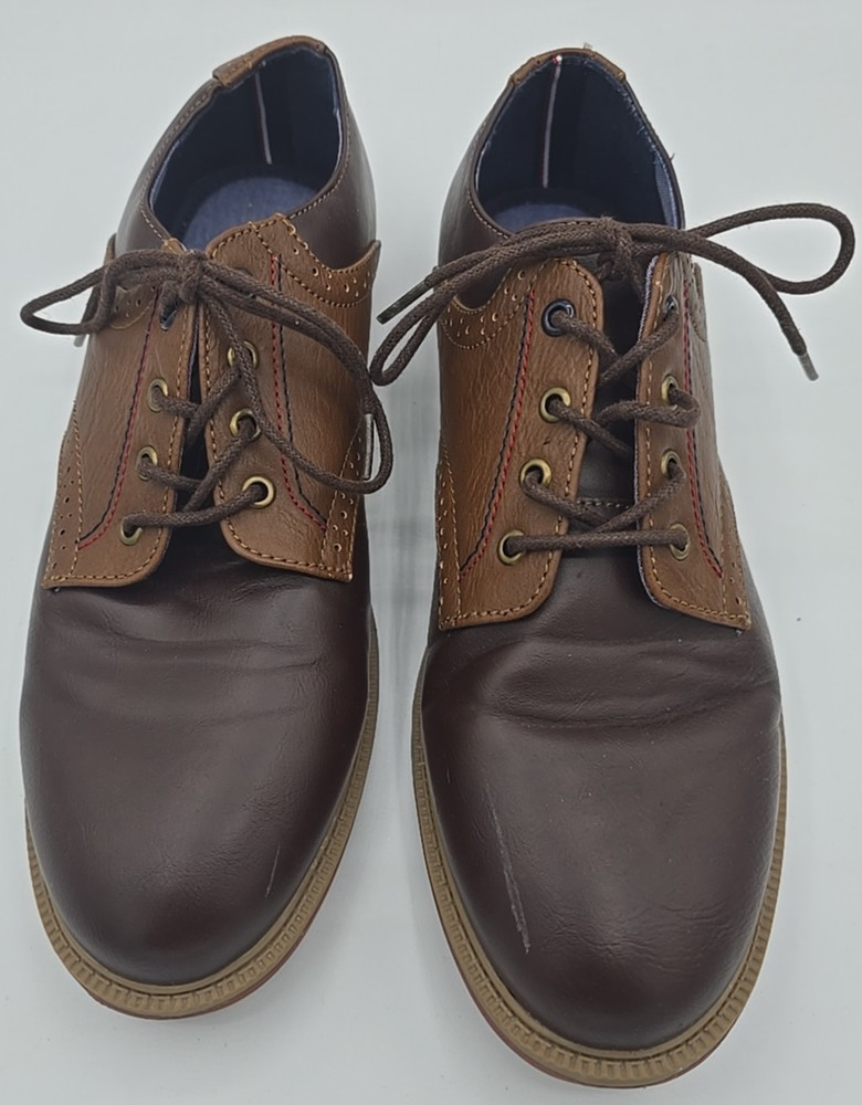 Tommy Hilfiger Michael Stallion Saddle Oxford Boy’s Shoe Dark Brown Color Size6
