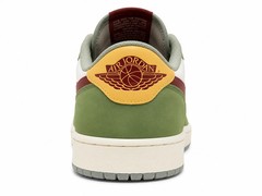 Nike Air Jordan 1 Low White Olive Red Leather Unisex Sneakers FN3727-100