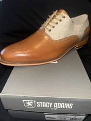 Stacy Adams Harrington Men’s Leather Brogue Oxford Dress Shoes Tan 14 M