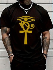 Graphic Tee Featuring The Eye of Horus And Ankh from Egypt, Suitable for Both