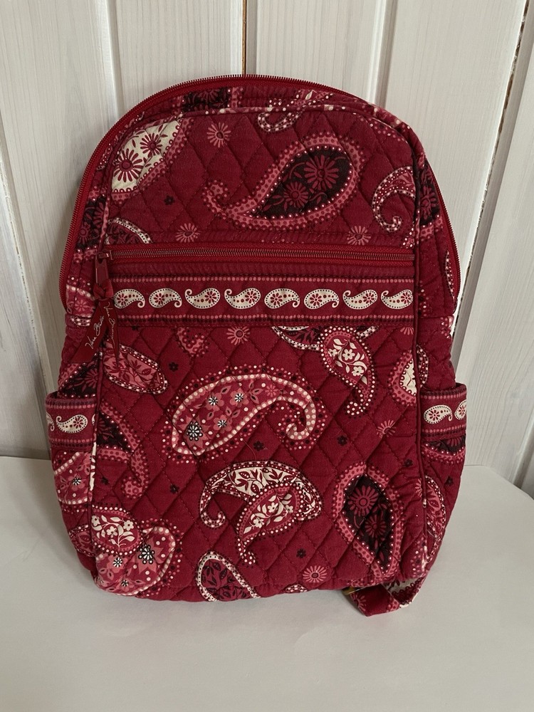 Vera Bradley Mesa Red Paisley Backpack 12” Retired