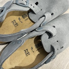 Birkenstock Tokio II Suede Basalt Gray Sandals EU37 Narrow Women New Box No Lid