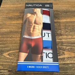 Nautica Micro Boxer Brief 4 pack XL New SEALED