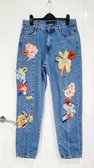 Zara Ladies jeans size 10 / euro 38 bright unusual unique design festival VGC