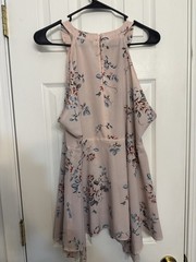 Torrid Size 0 Pink Floral Sleeveless Chiffon Tank Top