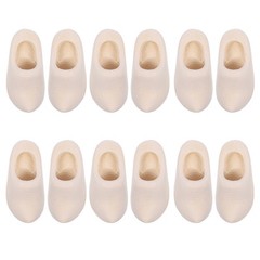 6 Pairs Mini Wood Shoes 1.57 inch Unfinished Wooden Doll Shoes DIY Crafts
