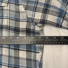 Pendleton Malone Linen Shirt Mens L Blue Plaid Short Sleeve Button Down Pockets