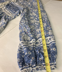 R Vivimos Midi Dress 2XL Blue Floral Tassels Cottage Milkmaid Boho Peasant