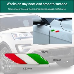 2-Pack 3D Italian Flag Emblem, Aluminum Car Front Fender Badge De Color: Italy
