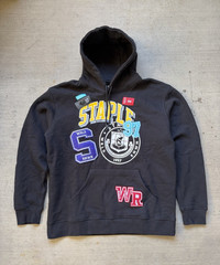 Staple Men’s XL Black Pullover Fleece Hoodie Pigeon Logo Graphic Pockets