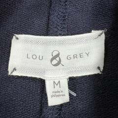 Lou & Grey Cowl Neck Pullover Shirt Womens Medium Relaxed Fit Short Sleeve Top
